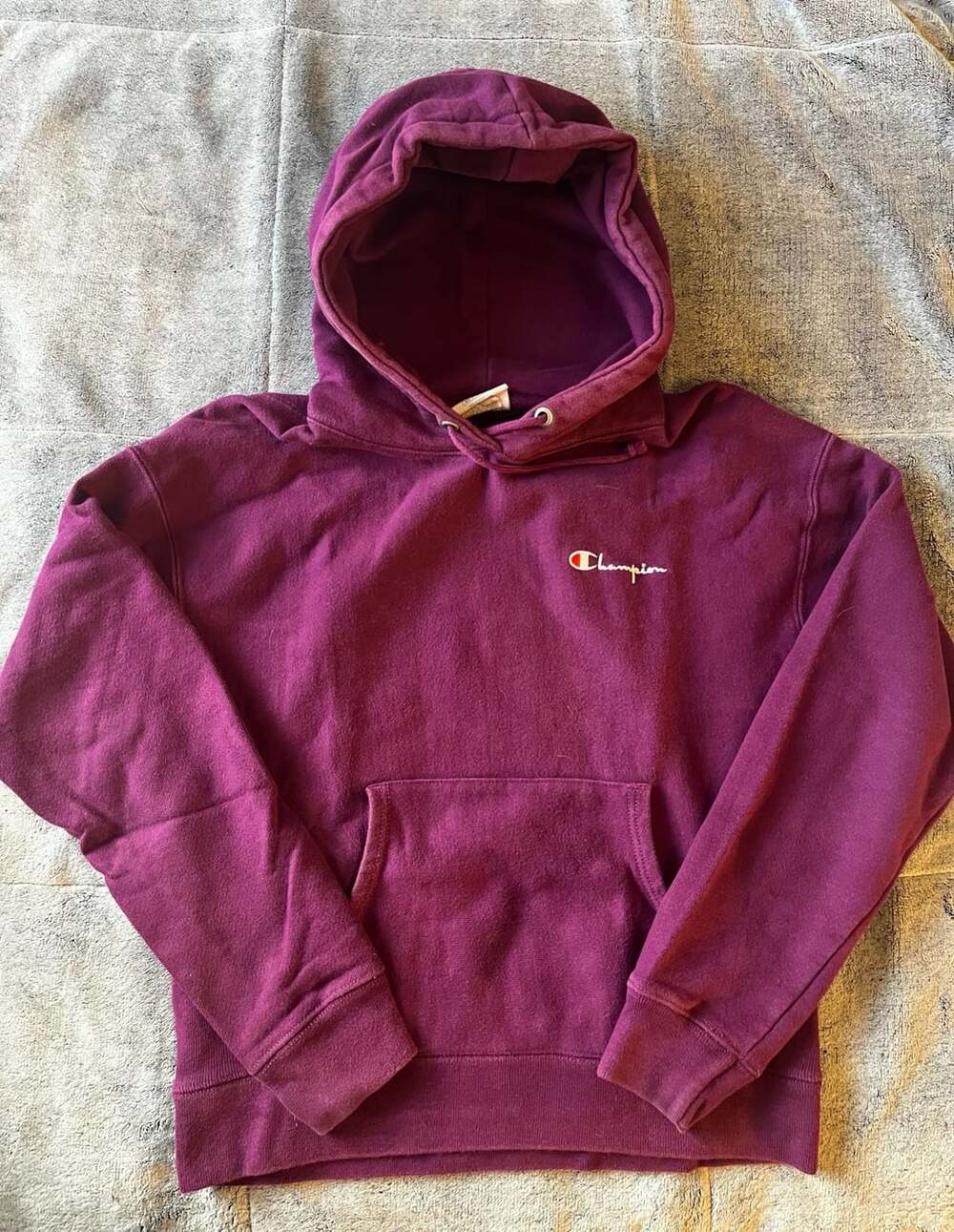 Champion Reverse Weave Hoodie Size Medium Purple Pullover Sweatshirt